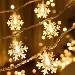 雪の結晶　スノーフレークストリングライト　クリスマスツリー　ホー...