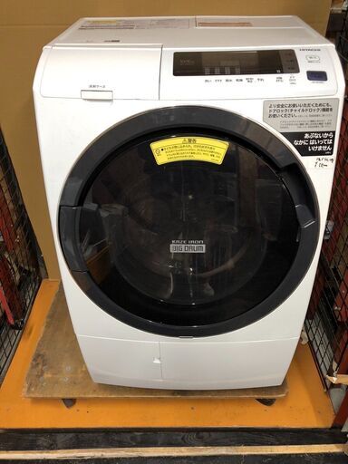 ☆中古￥58,000！HITACHI　ドラム式洗濯機　家電　2018年製　BD-SG100CL型　幅63㎝ｘ奥行72㎝ｘ高さ105㎝　【BK154】