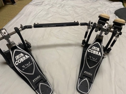 【格安ドラムペダル/値下げ交渉OK！】Iron cobra /アイアンコブラ、ツインペダル【チューニングキー付き】