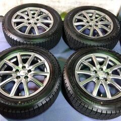 冬 トヨタ仕様 シエンタ PCD100 ラクティス【富山】日本製 ダンロップ 185/60R15 中古4本 人気WM03 車検対応 ☆美品☆社外アルミ