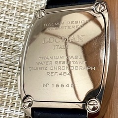[希少:ほぼ未使用美品/稼働品]LOCMAN ITALY CHRONOGRAPH ロックマン クロノグラフ/青文字盤/腕時計