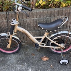 キャデラック　補助輪付　子供用自転車