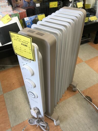 ★デロンギ オイルヒーター RHJ21F0812-WH　※動作チェック済/当店1ヶ月保証