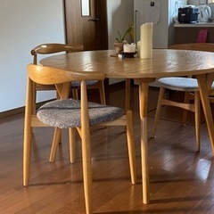 【ネット決済】天然木の丸テーブル