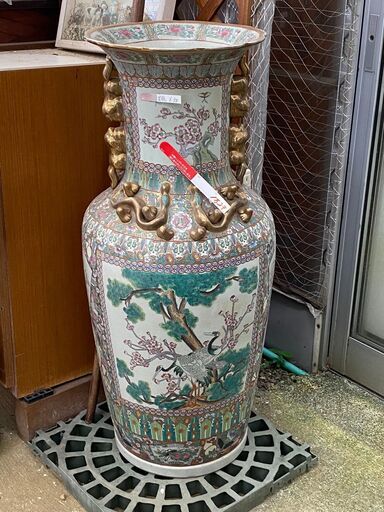 中国美術品　花器　大型花瓶