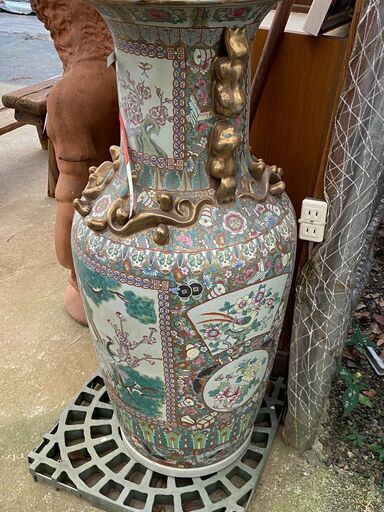 中国美術品　花器　大型花瓶