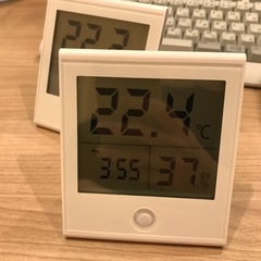 時計付温湿度計 2個セット　オーム電機