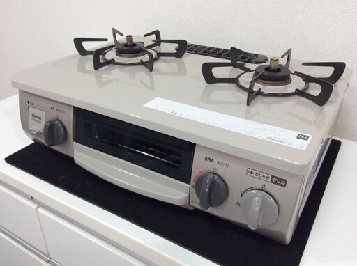 （12/4受渡済）JT7800【RINNAI/リンナイ ガスコンロ LPガス】高年式 2019年製 RTE564BER 家電 キッチン レンジ ガステーブル 右側強火 ホーロー