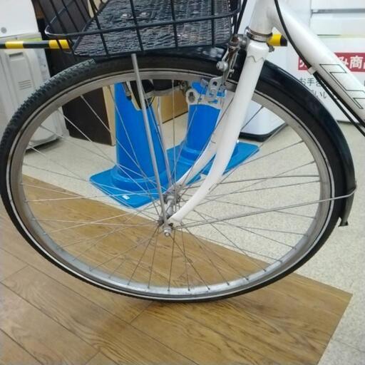 自転車 ギア付き 白 27インチ メンテナンス済み TJ2030 シティサイクル