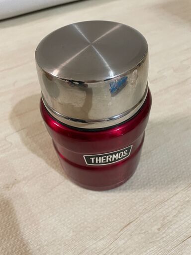 【美品】THERMOS ステンレスキング 真空断熱フードジャー スプーン付き 16オンス マットレッド