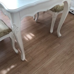 ロココ調 ダイニングテーブル 猫足 猫脚 4脚
