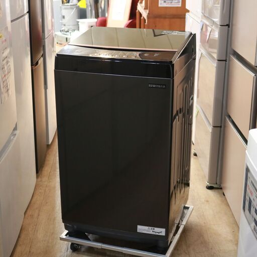 001)【2022年製】アイリスオーヤマ 全自動洗濯機 6kg IAW-T605BL ブラック 幅55.5cm 一人暮らし ガラストップ