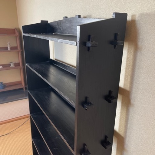 古道具／ビンテージ　木製本棚（4段） アンティーク 本棚 古道具 ビンテージ 古道具／ビンテージ 木製本棚（4