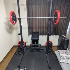筋トレラックセット・95キロのウェート・ベンチ
