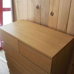 219)【美品】無印良品 MUJI オーク材 木製 チェスト 6段 7杯