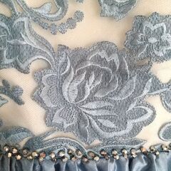 ツイード 発表会、コンクール用ジュニアドレス(ブルーグレー)