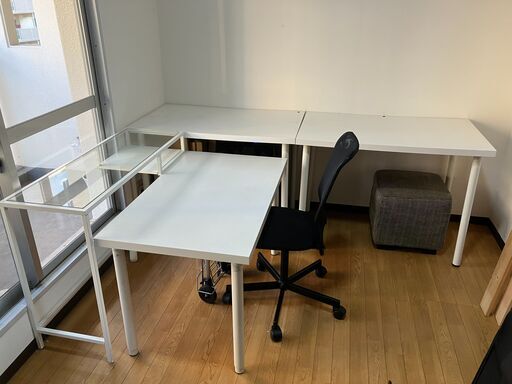 【値下げしました】IKEA作業テーブル（4台）＆椅子＆のセット