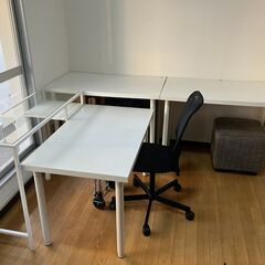 【値下げしました】IKEA作業テーブル（4台）＆椅子＆のセット