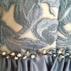 ツイード 発表会、コンクール用ジュニアドレス(ブルーグレー)