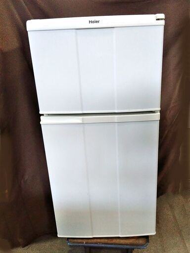 △ Haier ハイアール 冷凍冷蔵庫 98L 2ドア JR-N100A 2007年製 動作確認済み ドアパッキンに多数の汚れ・銀色のトレーに無数のへこみ・氷用のスコップ１箇所ひび割れ有り