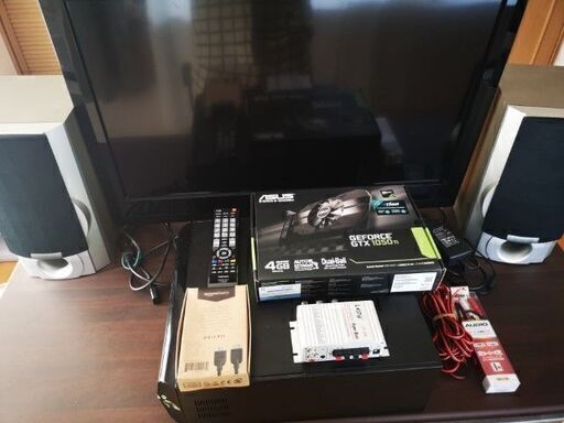 【pcフルセット】gtx1050ti搭載32インチモニター/オーディオスピーカー付き