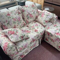 ロココ　薔薇ソファ　オットマン付き　ローズ　バラ　アンティーク　クッション　薔薇