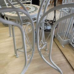 ガーデン3点セット　ホワイト　ガーデニング　アウトドア　テーブル　チェア