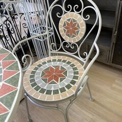 ガーデン3点セット　ホワイト　ガーデニング　アウトドア　テーブル　チェア