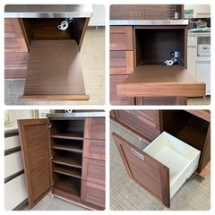 【超美品‼️】定価248,600円♪ 末次家具 140cm幅キッチンボード 食器棚 収納家具 ウォールナット材ダークブラウン♪