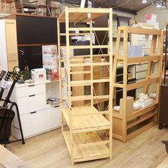 445)【美品】無印良品 MUJI パイン材 ユニットシェルフ・ワードローブ 幅86 ハンガーラック クローゼット 収納家具 良品計画