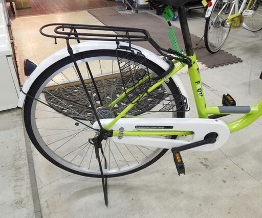 自転車 26インチ シティサイクル カゴ付き 荷台あり 鍵1個 ライトOK