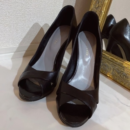 定価8万セルジオロッシ オープントゥ ハイヒール 35