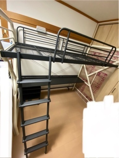 ロフトベッド 2段ベッド 収納棚付き オシャレ 一人暮らし 勉強机 定価5万円