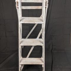 イギリス アンティーク 木製ステップラダー ホワイト