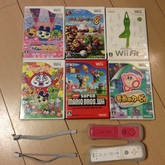 Wiiソフト6本とコントローラー2個
