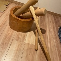 臼と杵の餅つきセット