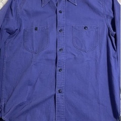 スティーブンソンオーバーオール　長袖シャツ　青色　M〜Lサイズ日本製