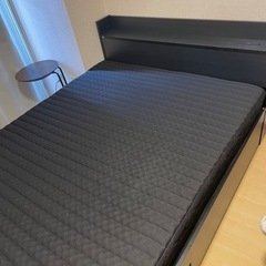 セミダブル ベッド 収納付 黒