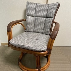 【ネット決済】KAZAMA 風間 ラタンチェア 籐 椅子 回転椅...