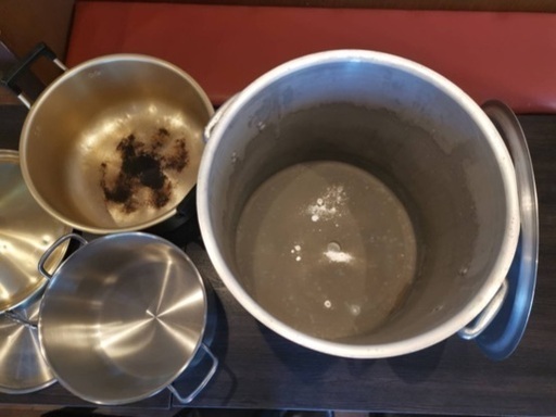 業務用アルミ・ステンレス鍋3点&洗面台販売します。 IH対応業務