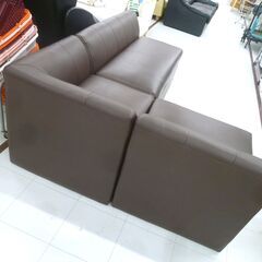 コーナーソファ L字ソファ 幅186×奥行137×高さ68cm 合皮