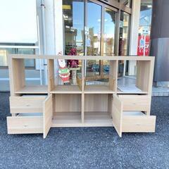 イケア IKEA サイドボード KALLAX ホワイトステインオーク調