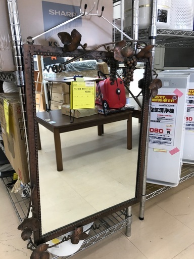 アンティーク鉄製壁掛けミラー/ぶどう - ミラー/鏡 アンティーク鉄製壁掛けミラー/ぶどう - ミラー/鏡