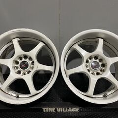INTER MILANO インターミラノ 社外ホイール 17インチ 2本 9J5HPCD114.3+23 ホワイト 深リム ドリケツ　(MHZ161)