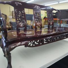 [持帰り家具3割引] アンティークアームチェア 螺鈿細工 N16-1860 高く買取るゾウ八幡西店