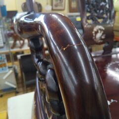 [持帰り家具3割引] アンティークアームチェア 螺鈿細工 N16-1860 高く買取るゾウ八幡西店