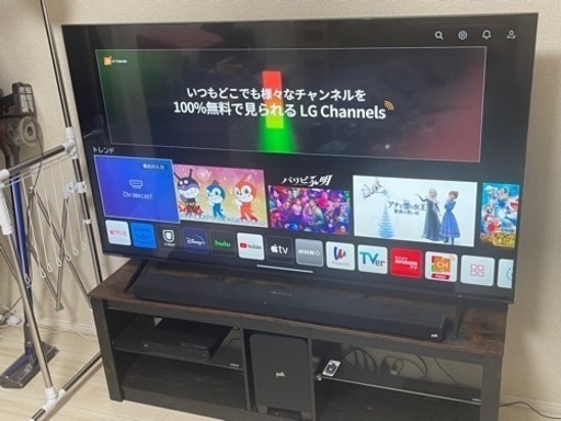 4K 65型 スマート テレビ サウンドバー テレビ台 一括販売 LG Polk AUDIO