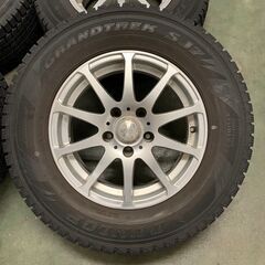 I JAK AQUA アルミホイール 15×6.5JJ +40  5穴 PCD114.3 DUNLOP ダンロップ GRANDTREK SJ7 215/70R15 2011年製 冬タイヤ 4本セット