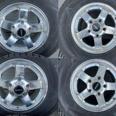 202410131【札幌】ランクル100用冬タイヤセット　スタッドレス　社外16アルミ　PCD150　ダンロップウィンターマックスSJ8スタッドレスバリ目　ランクル100など 202410131【札幌】ランクル100用冬タイヤセット スタッドレス 社外16