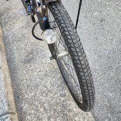 クロスバイク 26インチ 6変速 青 カゴ 付き 配達可能